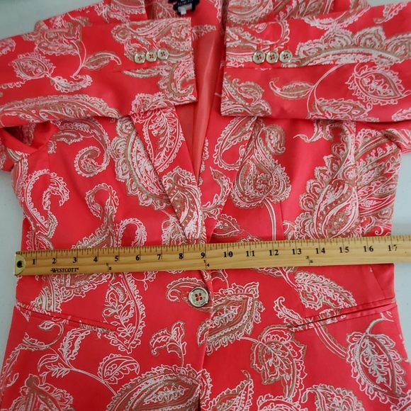 Tommy Hilfiger Paisley Print Blazer Size 12 Lined Slim Fit Floral Structured - Picture 9 of 15